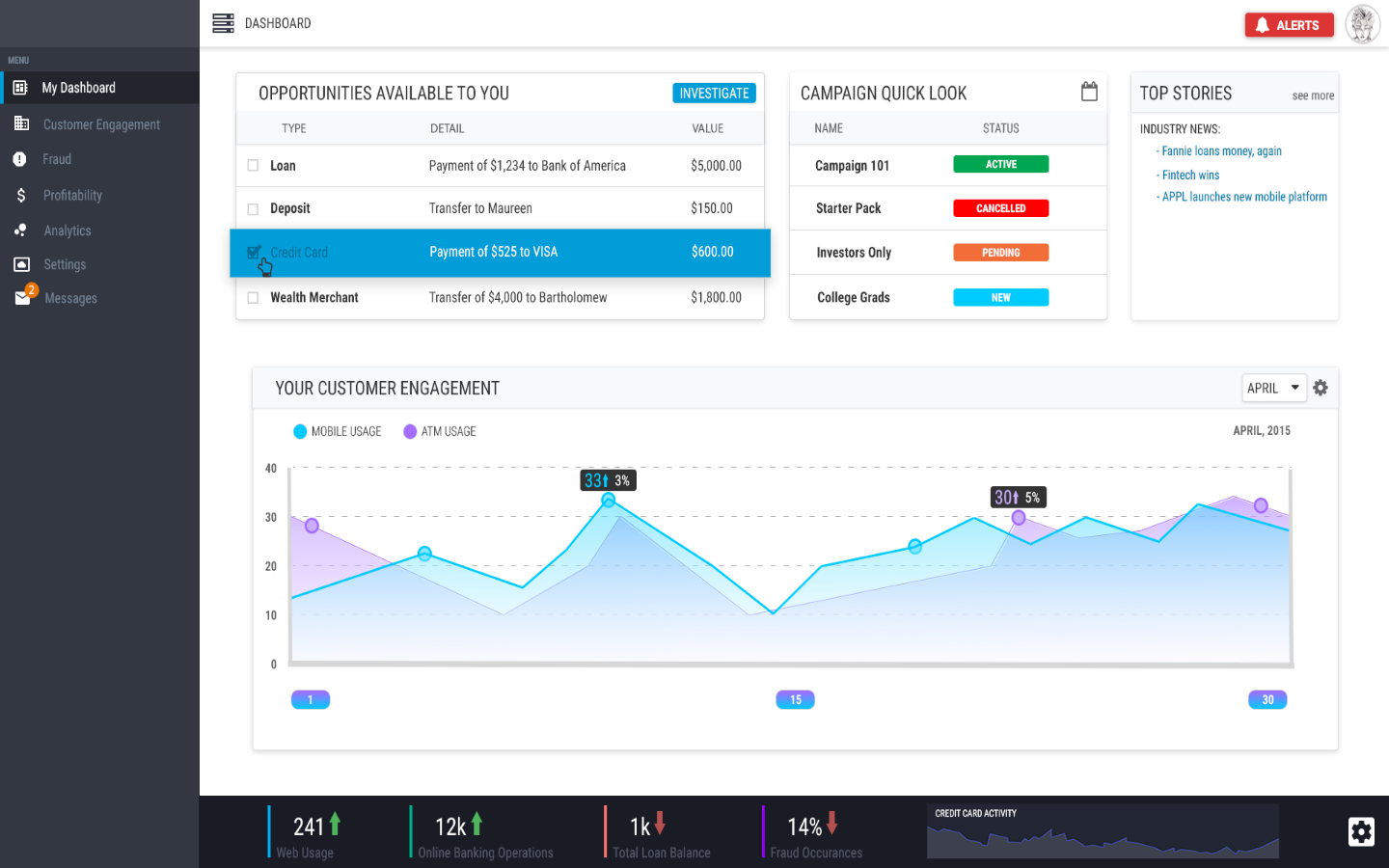 Customer Engagement App Dashboard thumbnail